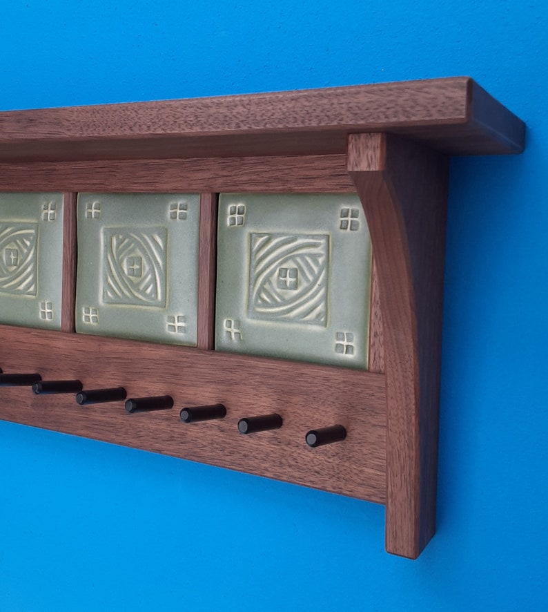 Key Racks Handmade Key Rack and Shelf With Handmade Arts and Crafts Knot Tiles, Mission ...