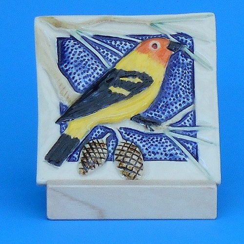 California Poppy Arts and Crafts Mission Style Tile Etsy