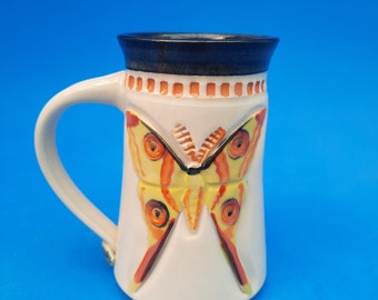 Polilla lunar de Madagascar, taza hecha a mano, estilo artesano