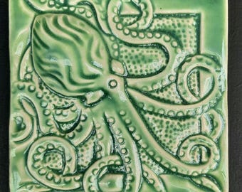 Octopus Tile, Ocean Backsplash, 4×4