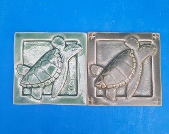 Sea Turtle Handmade Tile, Ocean Tile