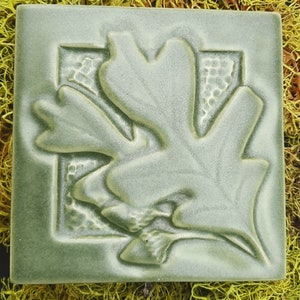 Arts and Crafts, Mission Style, Oak Leaf and Acorn Hand Made Tile