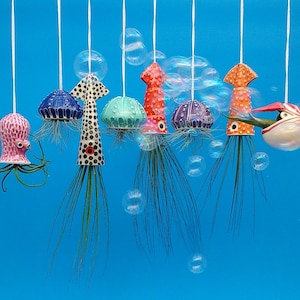 Original, Small Handmade Hanging Octopus Air Planter, Octopus Garden, Bring the Beach Home image 5