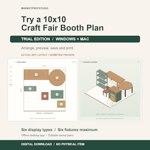 10x10 Craft Fair Booth Planner Trial, Six Fixtures - Windows and Mac Download