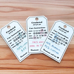 Tags for Crocheters and Knitters Printable tags Price tags Price Signs Care Instructions PDF English and Spanish Versions image 7