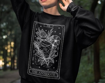 The Antidote Card - Tarot Sweatshirt - Crewneck Sweatshirt - Tarot Card Inspired Pullover - Unisex Sweatshirt - Potion Pullover