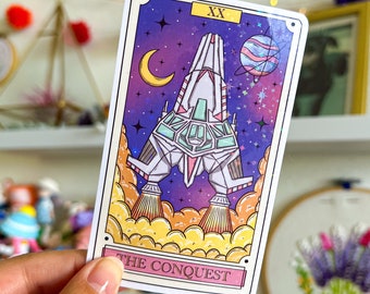 The Conquest - Tarot Card Holographic Sticker - Oracle Sticker - Cute Die Cut Stickers