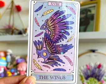 The Wings - Tarot Card Holographic Sticker - Oracle Sticker - Cute Die Cut Stickers