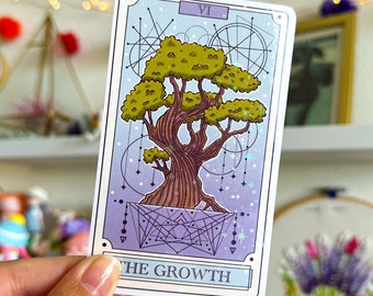 The Growth - Tarot Card Holographic Sticker - Oracle Sticker - Cute Die Cut Stickers