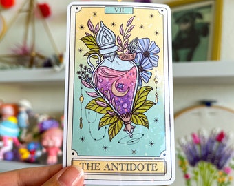 The Antidote - Tarot Card Holographic Sticker - Oracle Sticker - Cute Die Cut Stickers