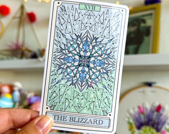 The Blizzard - Tarot Card Holographic Sticker - Oracle Sticker - Cute Die Cut Stickers