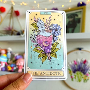 The Antidote Tarot Card Holographic Sticker Oracle Sticker Cute Die Cut Stickers image 1