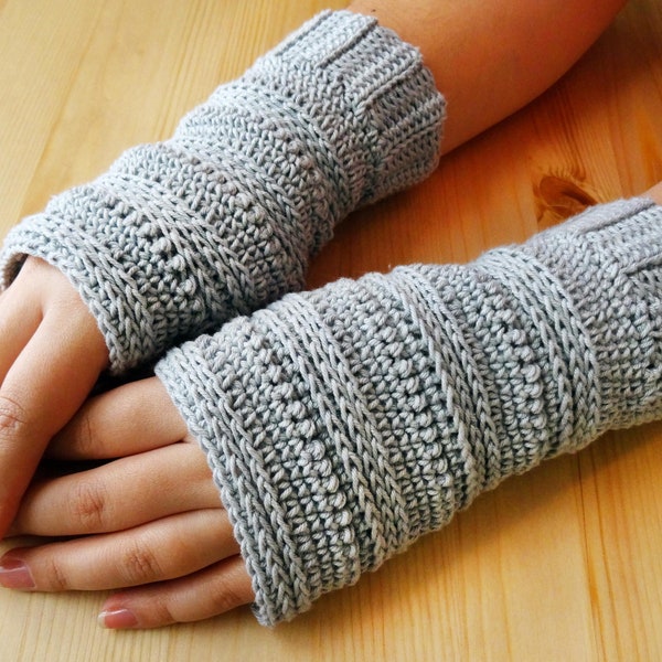 Patron Crochet  - Guantes sin Dedos - Mitones - PDF