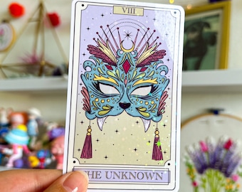 The Unknown - Tarot Card Holographic Sticker - Oracle Sticker - Cute Die Cut Stickers