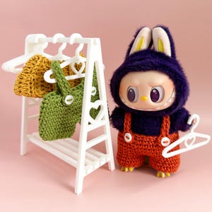 Labubu Mini Clothing Rack - Miniature Clothes Rack - 3D Printed Doll Furniture - Doll Outfit Display - Perfect for Labubu - Doll Closet