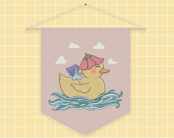 Traveling in a Rubber Duck Pennant Flag, Kids Room Decor, Hanging Pennant, Nursery,Play Room Wall Decor,Pennant Style Banner,Kids Room Decor