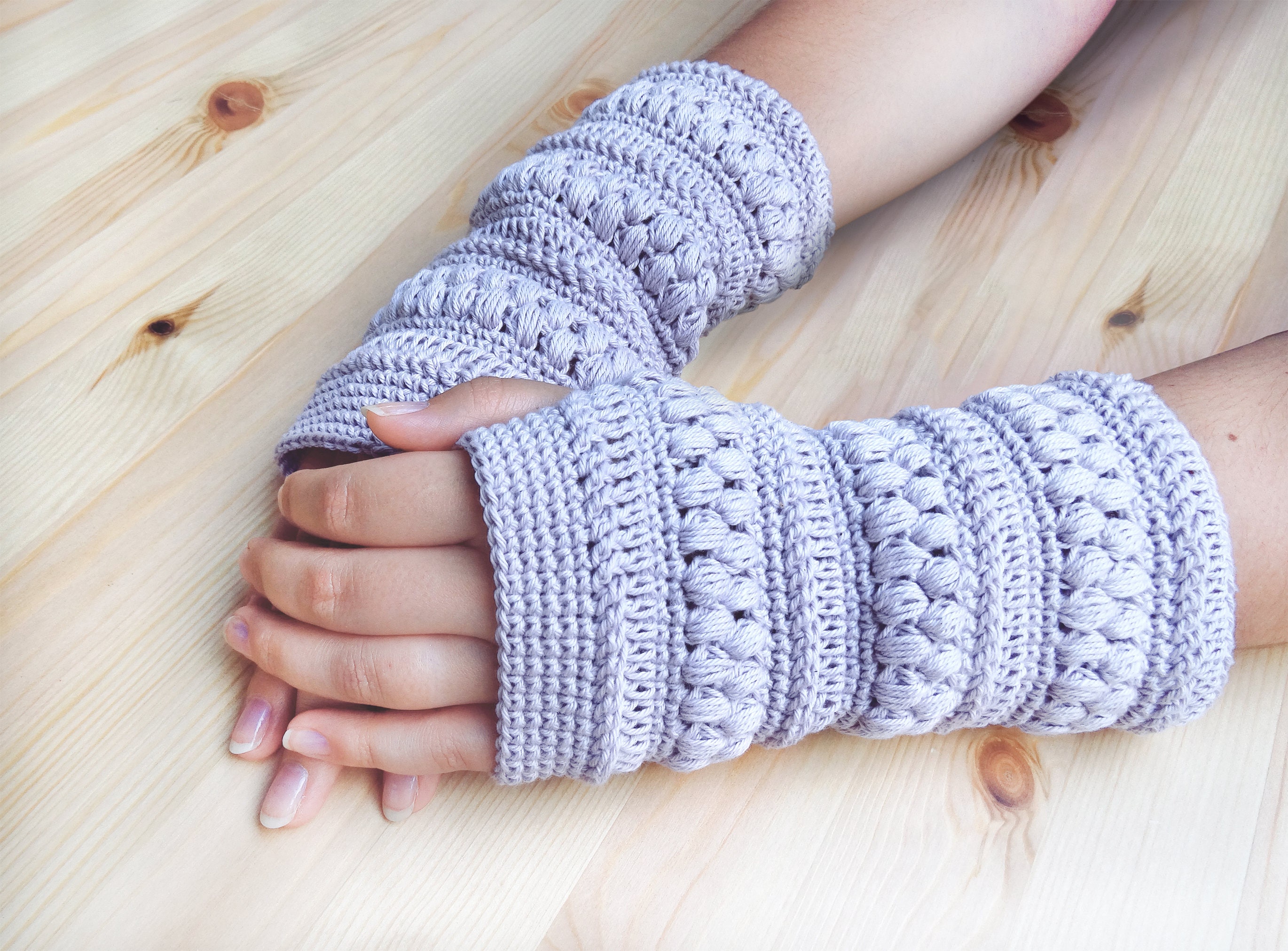 Guantes de mujer patrón de tejido guantes sin dedos guantes