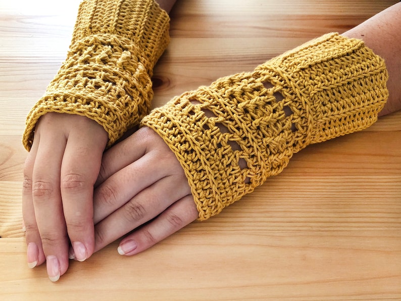 Crochet Pattern Fingerless Gloves PDF Pattern Mittens Accessories Yarn Download 3 image 1