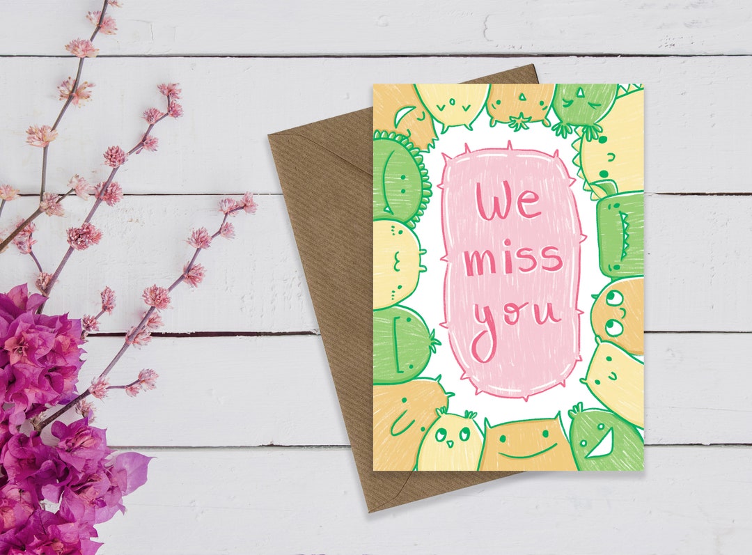 We Miss You Card - Friend Card - Friendship Card - Love Card - Family