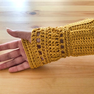 Crochet Pattern Fingerless Gloves PDF Pattern Mittens Accessories Yarn Download 3 image 3