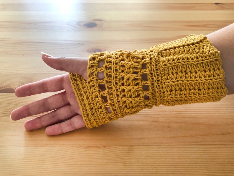Crochet Pattern Fingerless Gloves PDF Pattern Mittens Accessories Yarn Download 3 image 3