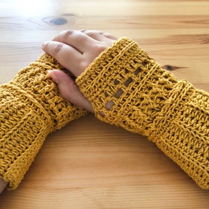 Crochet Pattern Fingerless Gloves PDF Pattern Mittens Accessories Yarn Download 3 image 2