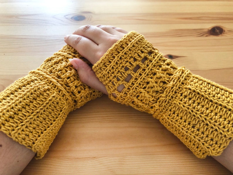 Crochet Pattern Fingerless Gloves PDF Pattern Mittens Accessories Yarn Download 3 image 2