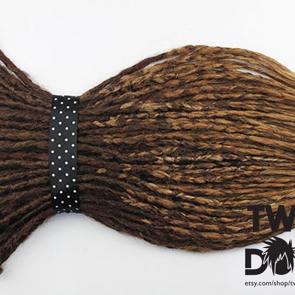 Brown Ombre Dread Locks Crochet Juego completo parcial, Boho Single Double Ended DE SE Trenza sintética en peinado Dreadlocks, Extensiones Locs