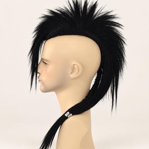 Hoofddeksel Mohawk-pruik, Spike Mohawk Warriors, goth-pruik punk, mohican-clip haartopper mannen vrouwen, extravagante zendspoel.