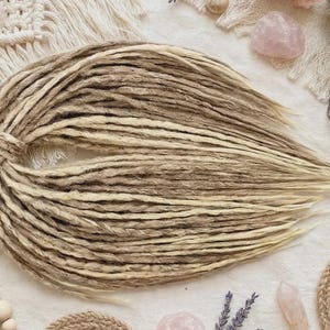 Boho Blonde Dreadlocks Extensions - Single or Double End Dreads, Soft Crochet with Loose End