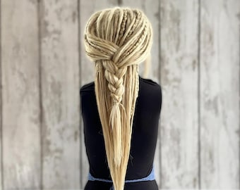 Blond Dread Perücke Locken, Boho Zopf Perücke Kleberlos, Dreadlock Perücke Rasta, Micro Locken Perücke Soft, Schwester Locken Perücke Schmetterling. Hippie Perücke.