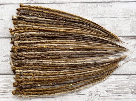 Crochet Dread in Brown Blond - Single Doubled Ended Dread  display picture 1