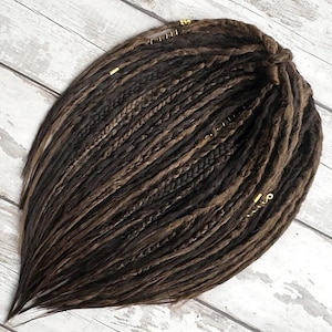 Rallonges Boho Locs, Dread brun clair, accent partiel de dreads, simple double extrémité Dread, dreadlock DE tresse SE.