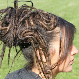 Brown Dread Falls, Dreadfall, Ponytail Dread Locs Extension, Head Wrap Dread Hairband, Clip Dread Hair Tie, Temporary Dread Wig.