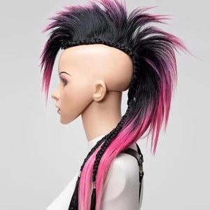 Cyber Headpiece Punk, Headpiece Mohawk Wig, Extravagant Headpiece Goth, Feather Mohawk Warrior, Spike Mohawk Hair, Mystic Mohawk.