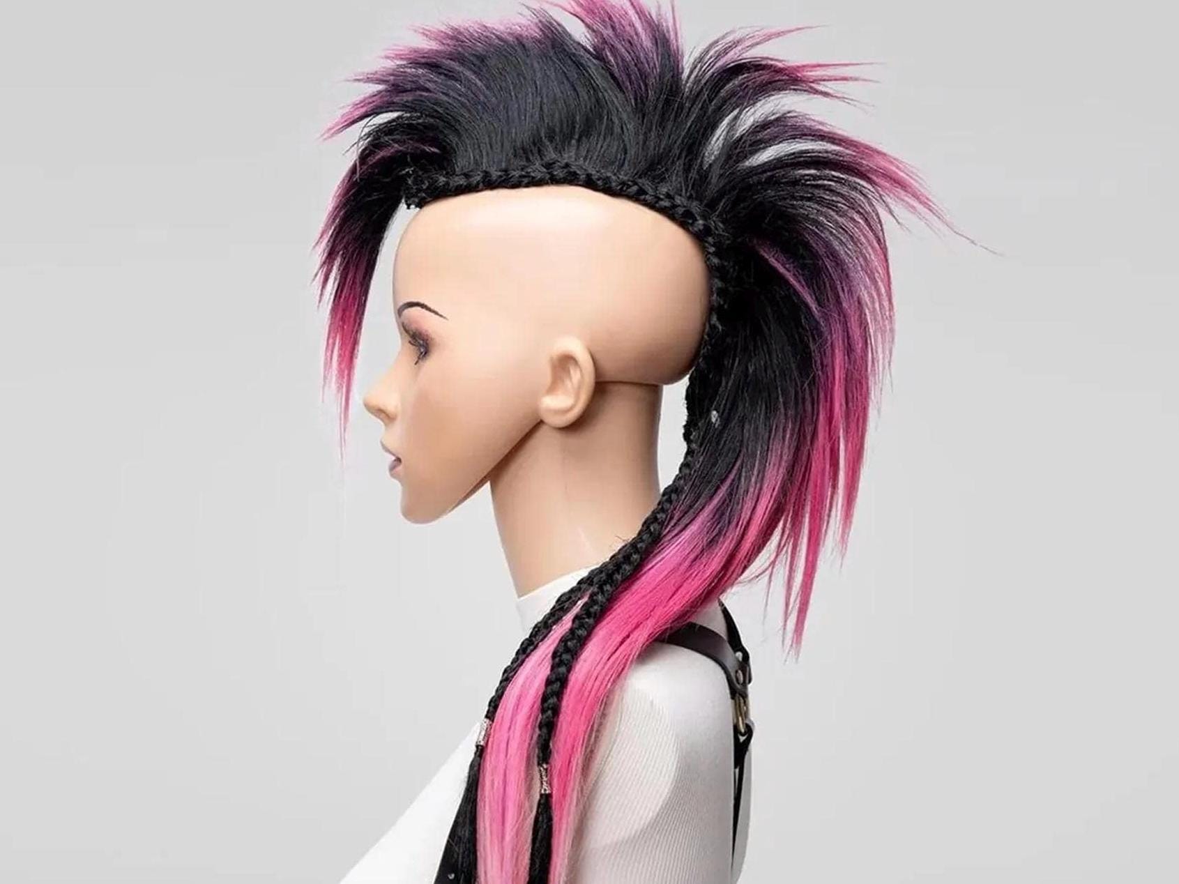 Cyber Headpiece Punk, Headpiece Mohawk Wig, Extravagant
