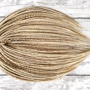 Blond Dread Locks Erweiterungen, Teil Dreadlock Vollständiges Set, Single End Dread Doppel, Aschblond Dread Platin, Micro Dread Dünne Locks