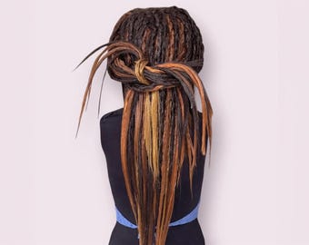 Braun Dread Perücke Loks, Dreadlocks Perücke Lang, Faux Loks Perücke Synthetik, Butterfly Locks Perücke Sister, Rasta Perücke Fantasy, Geflochtene Perücke Hippie.