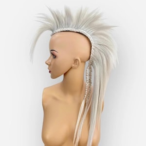 Extravagant Headpiece, Faux Mohawk Wig, Drag Headpieces Halloween, Feather Mohawk Warrior, Punk Wig Goth, Mystic Mohawk Unicorn.