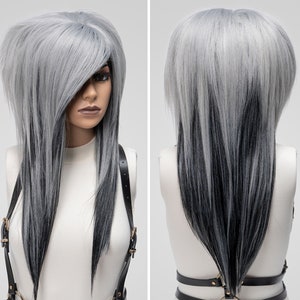 Grey Ombre Wig Etsy