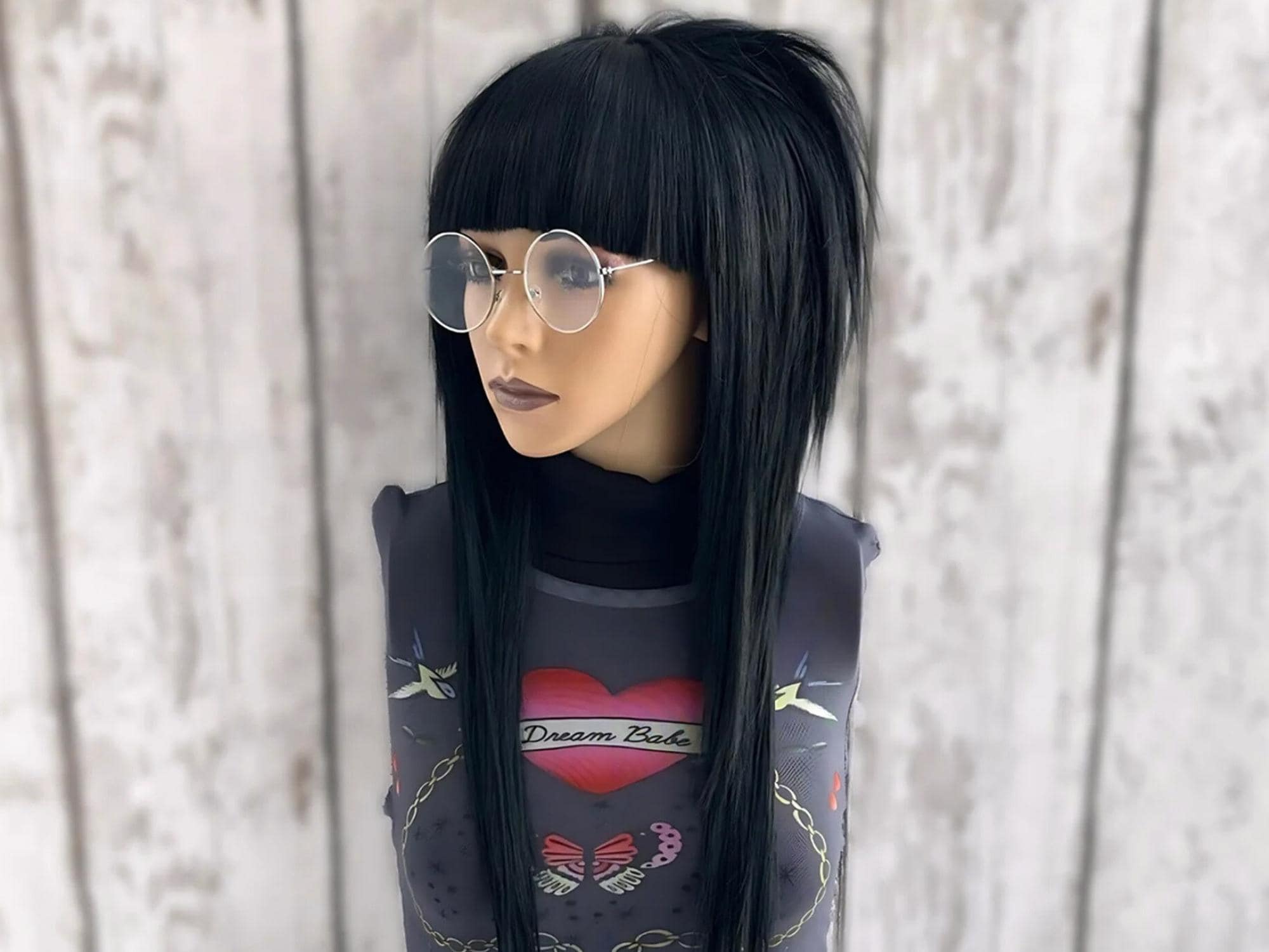 Scene Wig EMO, Jet Black Wig Fashion, Straight Bang Wig Chinese, Shag Wig Layered, Chemo Wig Alopecia, Japanese Wig Kawaii