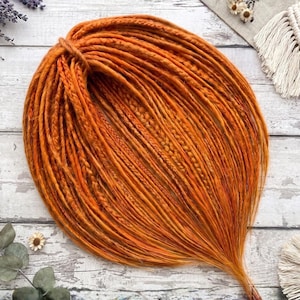Ginger Dreadlock Extensions – Thin Faux Locs with Loose Ends, Single or Double End Dreads