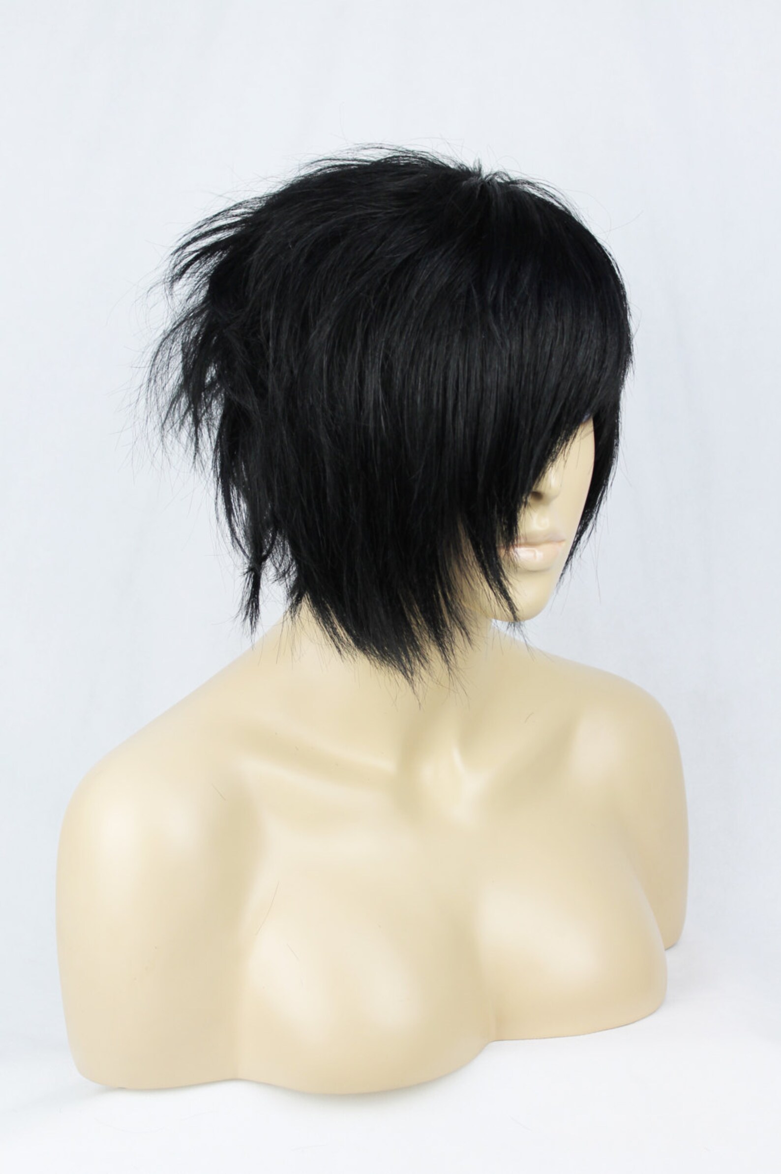 Human Hair UniSex Black EMO Wig. Etsy