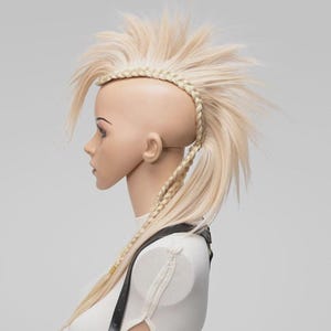 Blonde Mohawk Wig – Clip-In or Glue-On Mohican Headpiece for Punk, Festival, Cosplay, and Alternative Fashion