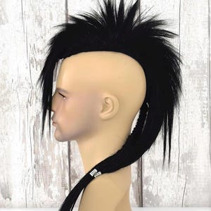 Headpiece Mohawk Wig, Spike Mohawk Warriors, Goth Wig Punk, Mohican Clip Hair Topper Men Women, Extravagant Headpiece Drag.