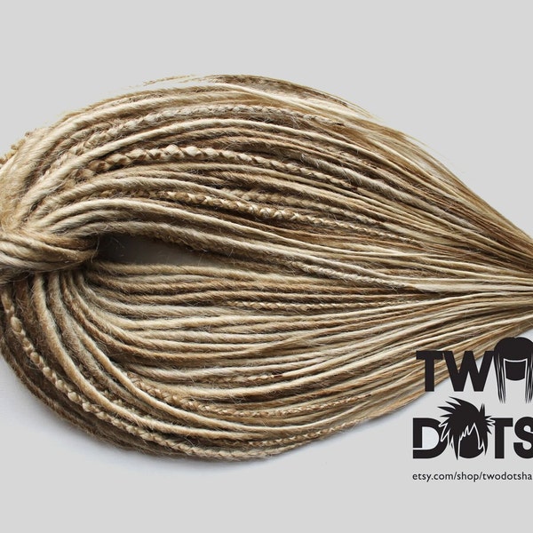 Boho Blonde Single Double Ended Dreads Komplettes Set, Dark Ash Blonde Dreads Erweiterungen, DE SE Synthetische Flechte in Dreadlocks, 613 Loks Erweiterungen