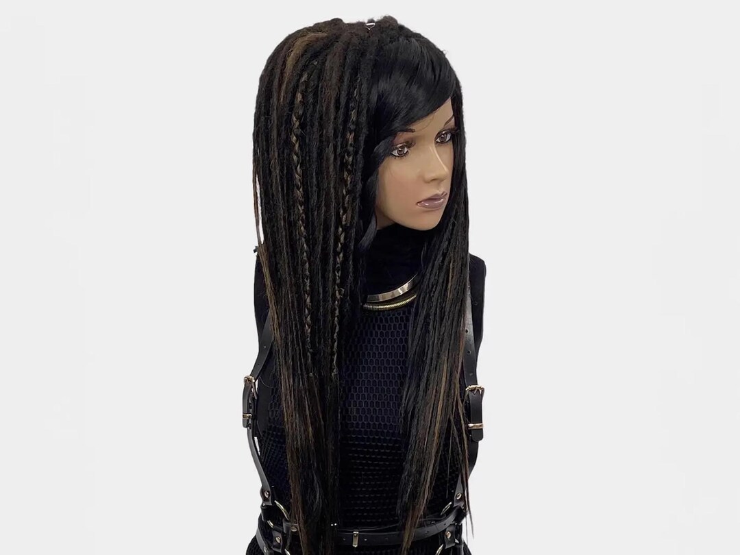 Brown Dread Wig Boho, Brunette Dread Wig Rasta, Men Dreadlock Wig Woman