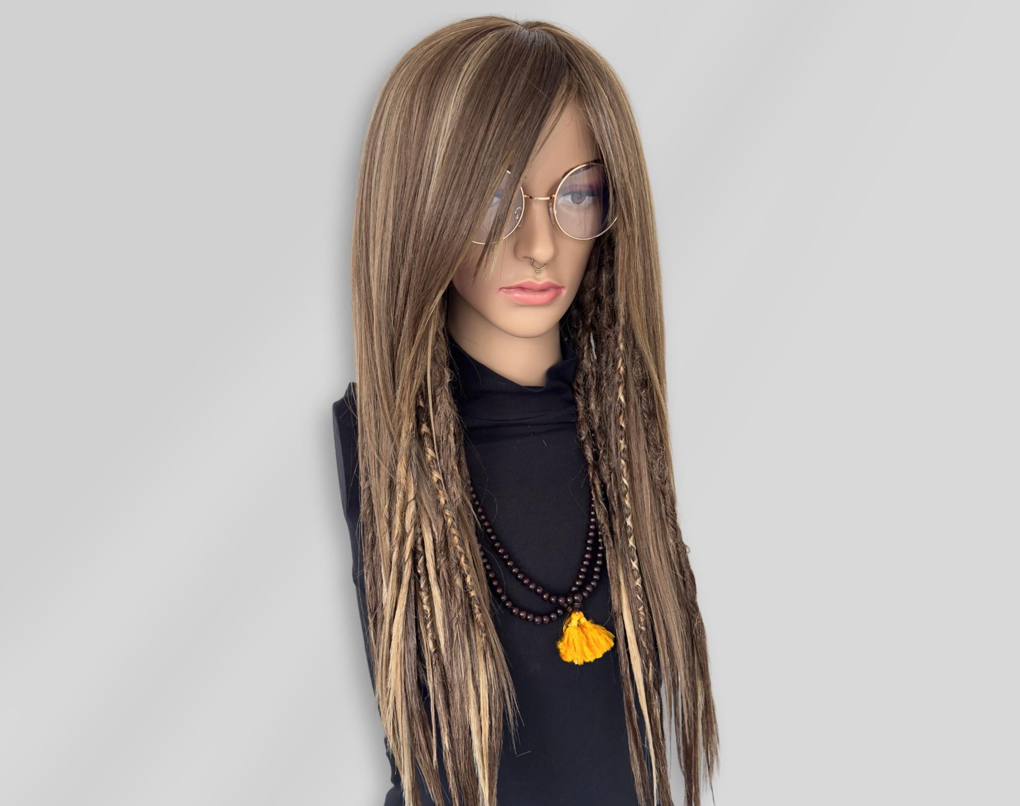 Brand New Full Cap Dread Dreadlock Wig Brown Bangs Noble 13 Inch Short Dreadlock Wig With Bangs Afro Curly  main image 4