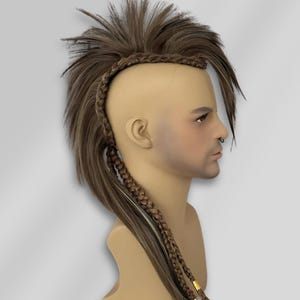 Mohawk Headpiece Wig – Clip-In or Glue-On Festival Hair for Punk, Burning Man, Cosplay, Rock, Alternative Styles