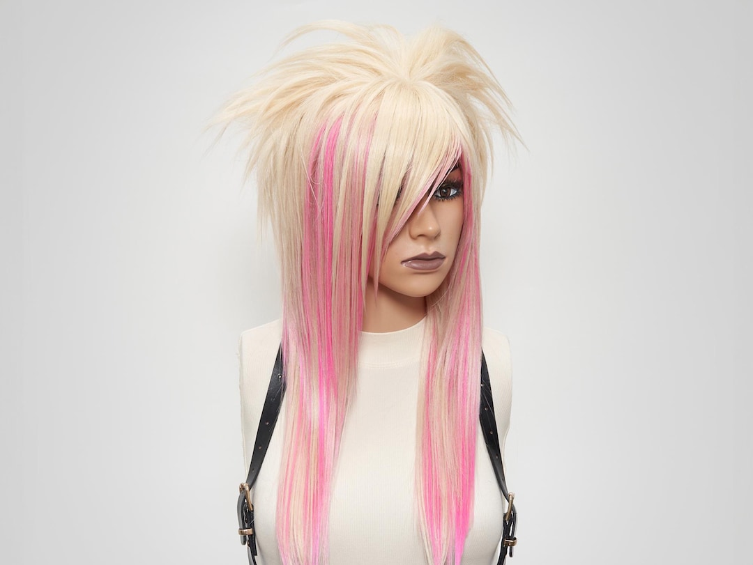 Epic Cosplay Hot Water Curlers Blonde Pink Scene Hair Wig